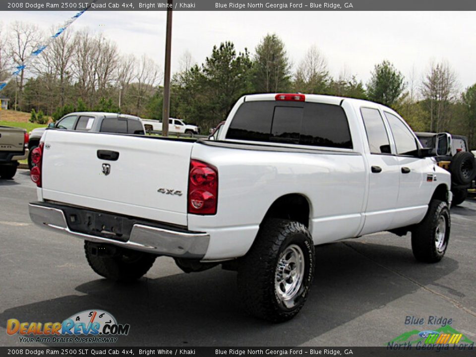 2008 Dodge Ram 2500 SLT Quad Cab 4x4 Bright White / Khaki Photo #5