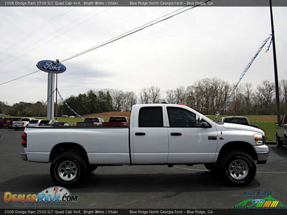 2008 Dodge Ram 2500 SLT Quad Cab 4x4 Bright White / Khaki Photo #6