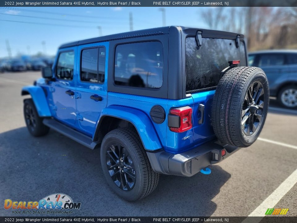 2022 Jeep Wrangler Unlimited Sahara 4XE Hybrid Hydro Blue Pearl / Black Photo #4