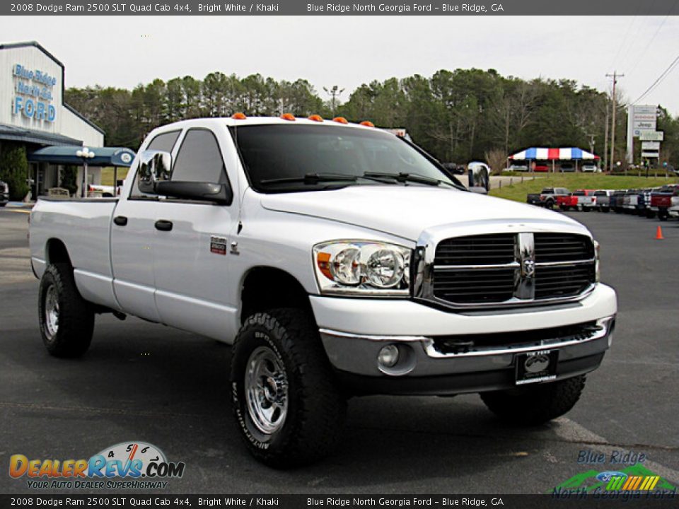 2008 Dodge Ram 2500 SLT Quad Cab 4x4 Bright White / Khaki Photo #7