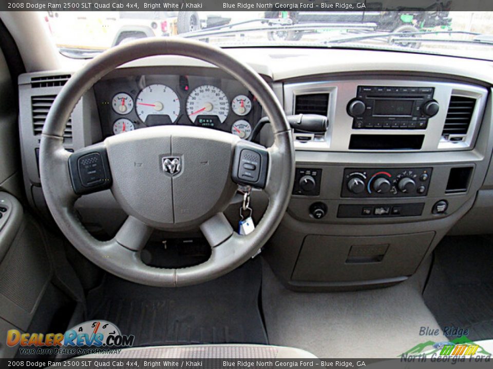 2008 Dodge Ram 2500 SLT Quad Cab 4x4 Bright White / Khaki Photo #14