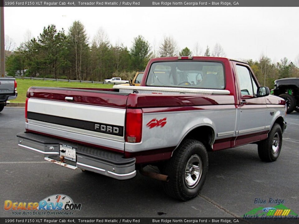 1996 Ford F150 XLT Regular Cab 4x4 Toreador Red Metallic / Ruby Red Photo #5