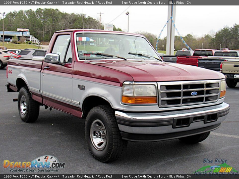 1996 Ford F150 XLT Regular Cab 4x4 Toreador Red Metallic / Ruby Red Photo #7