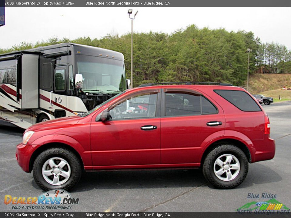 2009 Kia Sorento LX Spicy Red / Gray Photo #2