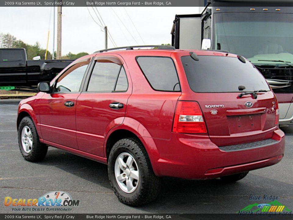 2009 Kia Sorento LX Spicy Red / Gray Photo #3