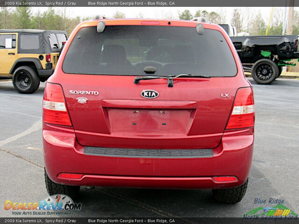 2009 Kia Sorento LX Spicy Red / Gray Photo #4