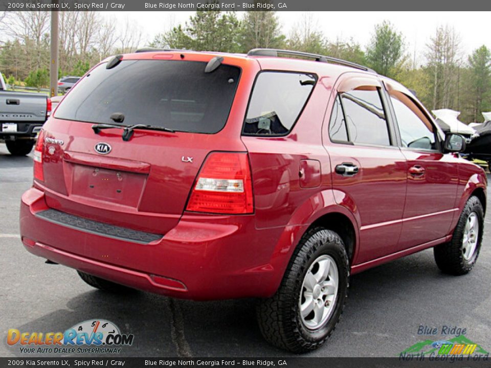 2009 Kia Sorento LX Spicy Red / Gray Photo #5