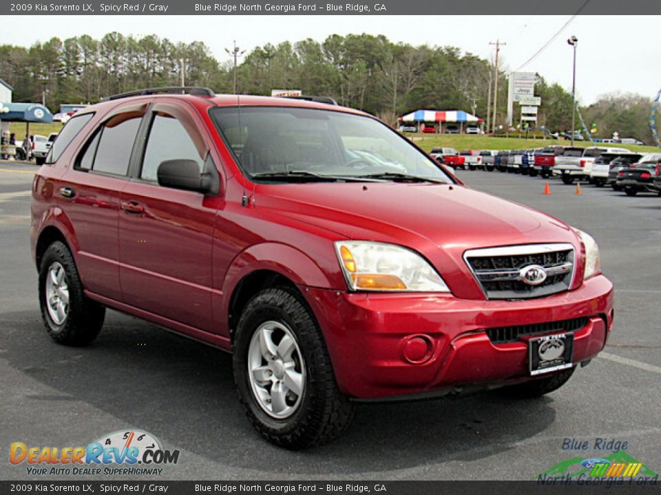 2009 Kia Sorento LX Spicy Red / Gray Photo #7