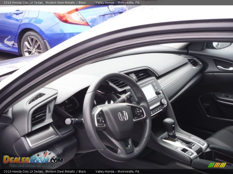 2019 Honda Civic LX Sedan Modern Steel Metallic / Black Photo #9