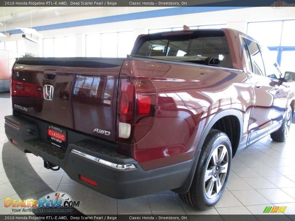 2019 Honda Ridgeline RTL-E AWD Deep Scarlet Pearl / Beige Photo #7