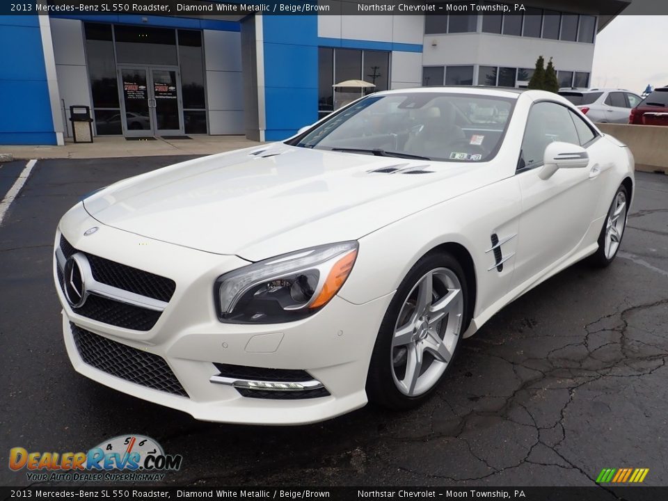 2013 Mercedes-Benz SL 550 Roadster Diamond White Metallic / Beige/Brown Photo #2