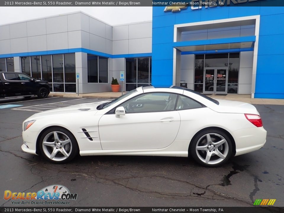 2013 Mercedes-Benz SL 550 Roadster Diamond White Metallic / Beige/Brown Photo #3