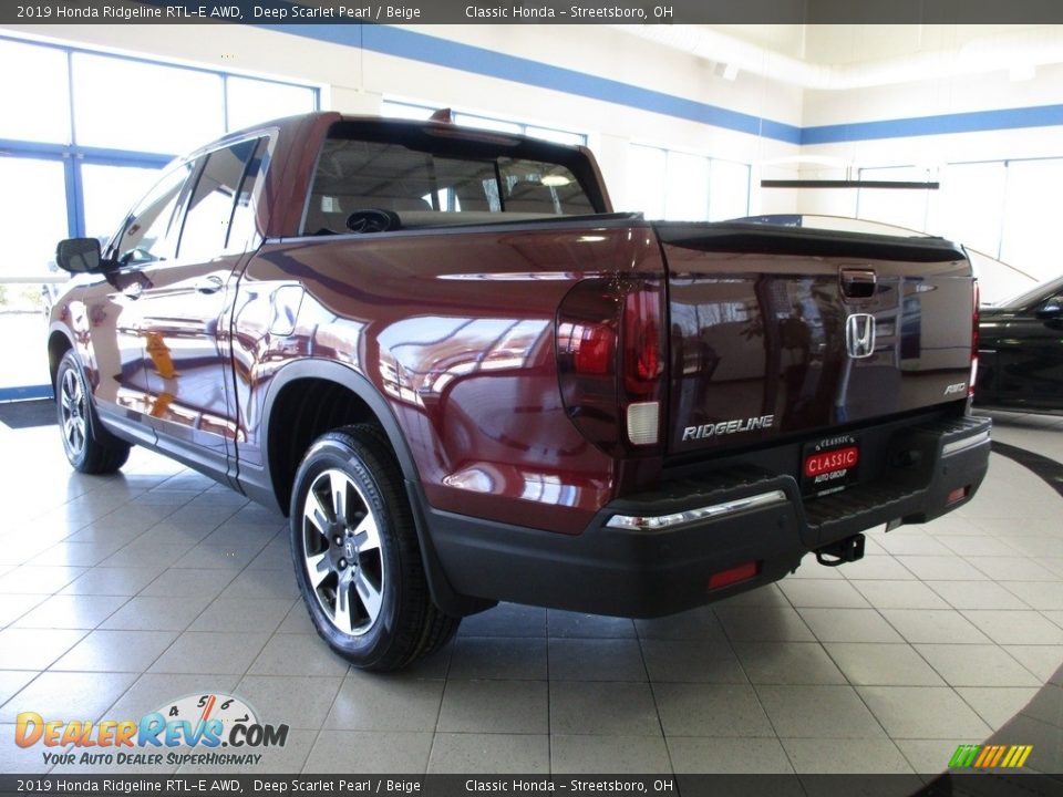 2019 Honda Ridgeline RTL-E AWD Deep Scarlet Pearl / Beige Photo #9
