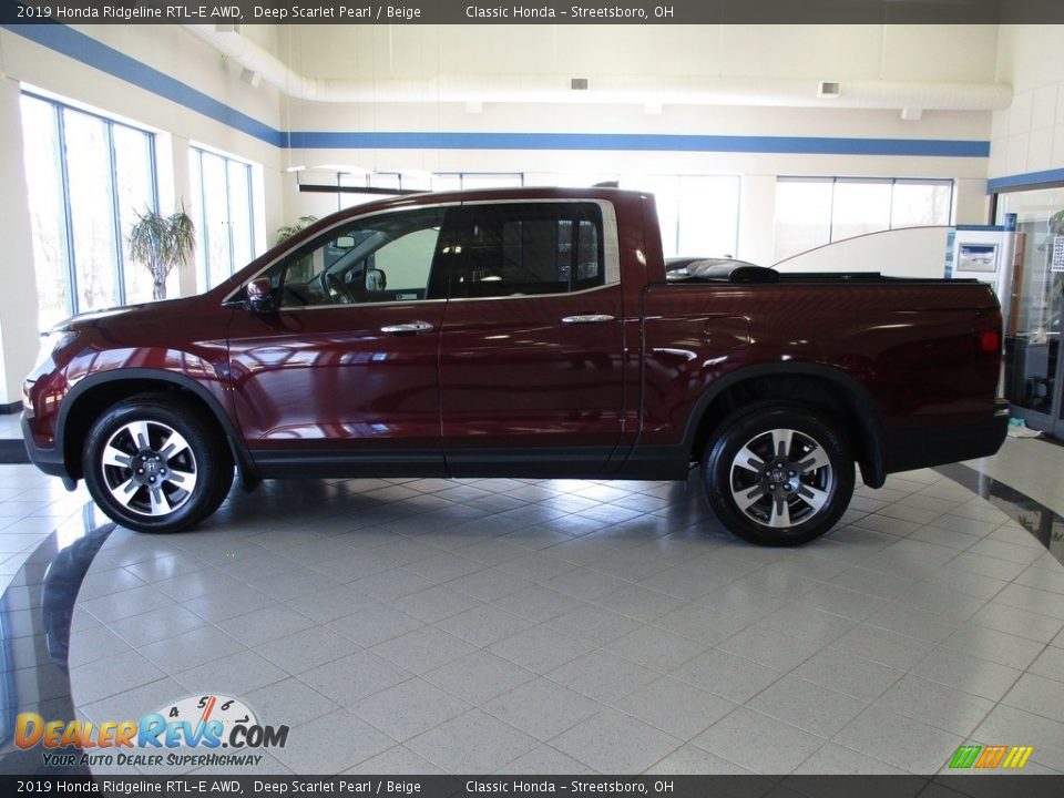 2019 Honda Ridgeline RTL-E AWD Deep Scarlet Pearl / Beige Photo #10