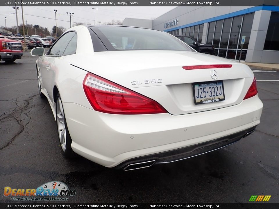 2013 Mercedes-Benz SL 550 Roadster Diamond White Metallic / Beige/Brown Photo #5