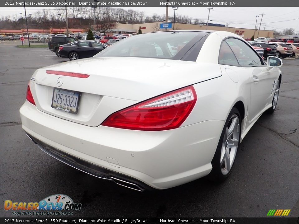 2013 Mercedes-Benz SL 550 Roadster Diamond White Metallic / Beige/Brown Photo #8