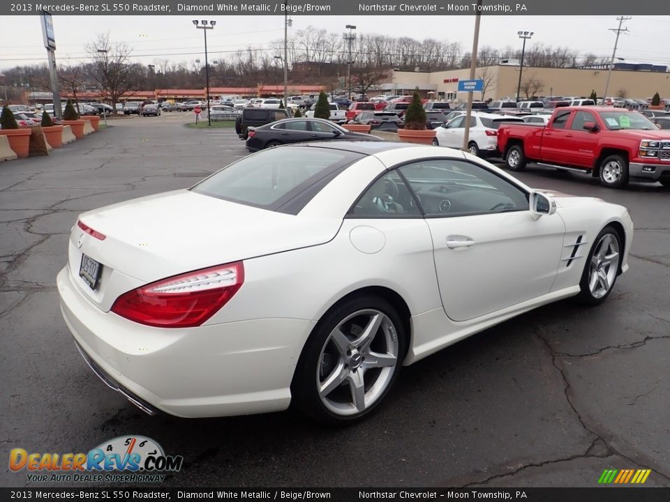 2013 Mercedes-Benz SL 550 Roadster Diamond White Metallic / Beige/Brown Photo #9