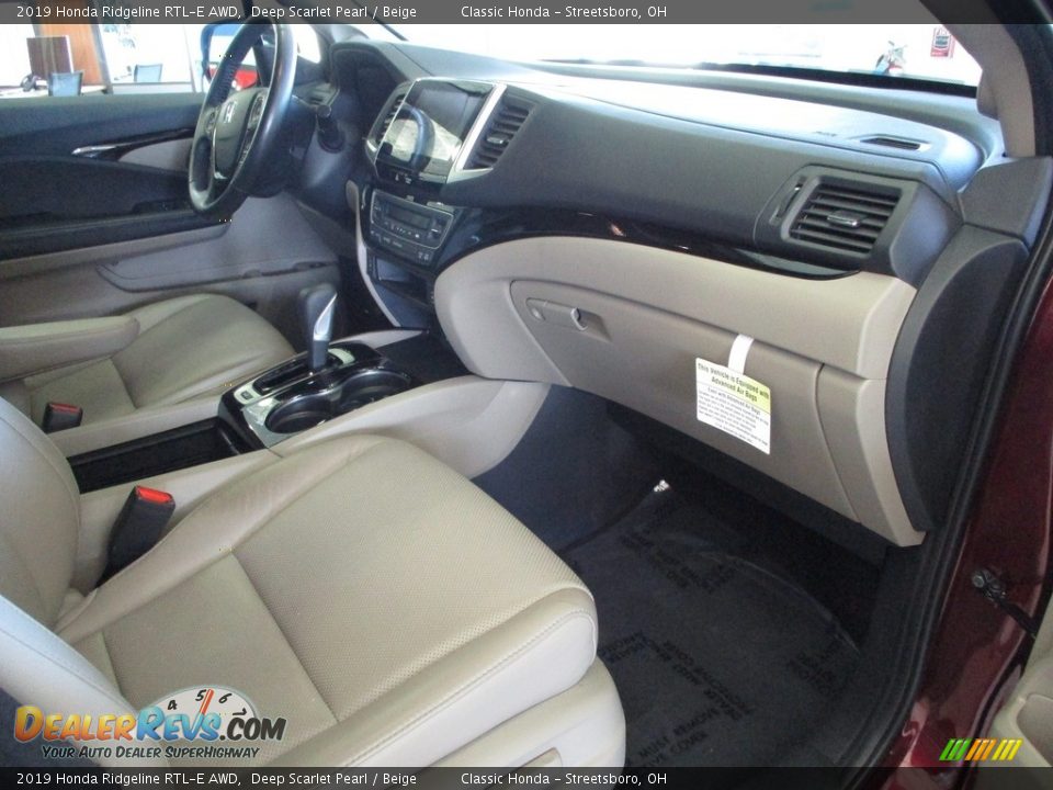 2019 Honda Ridgeline RTL-E AWD Deep Scarlet Pearl / Beige Photo #15
