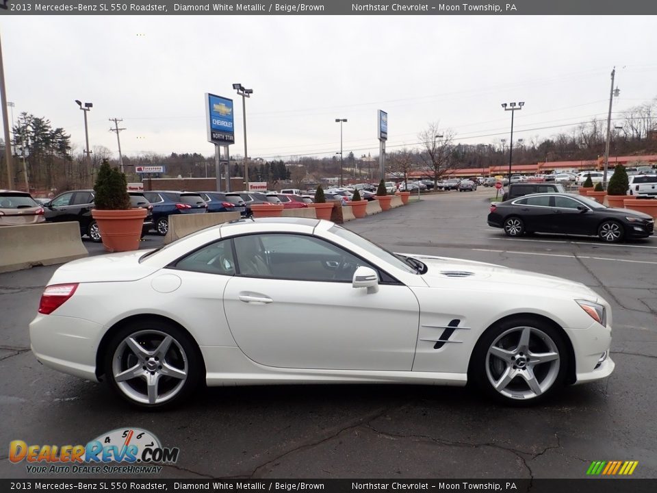 2013 Mercedes-Benz SL 550 Roadster Diamond White Metallic / Beige/Brown Photo #10