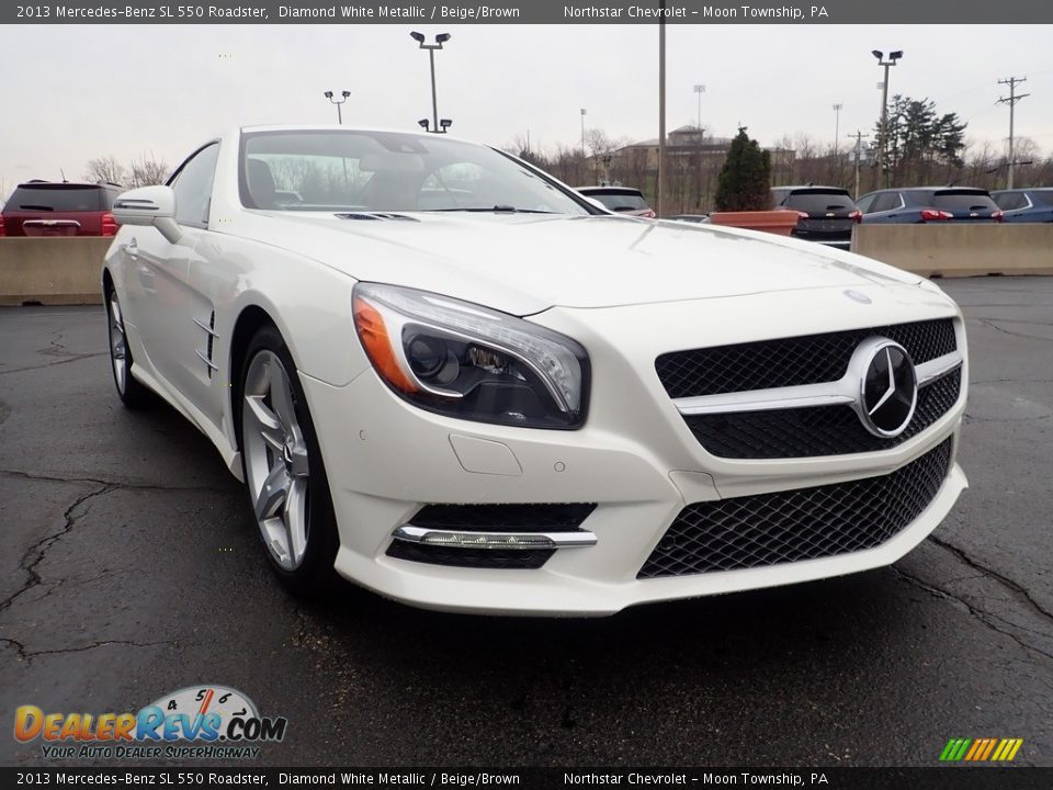 2013 Mercedes-Benz SL 550 Roadster Diamond White Metallic / Beige/Brown Photo #12