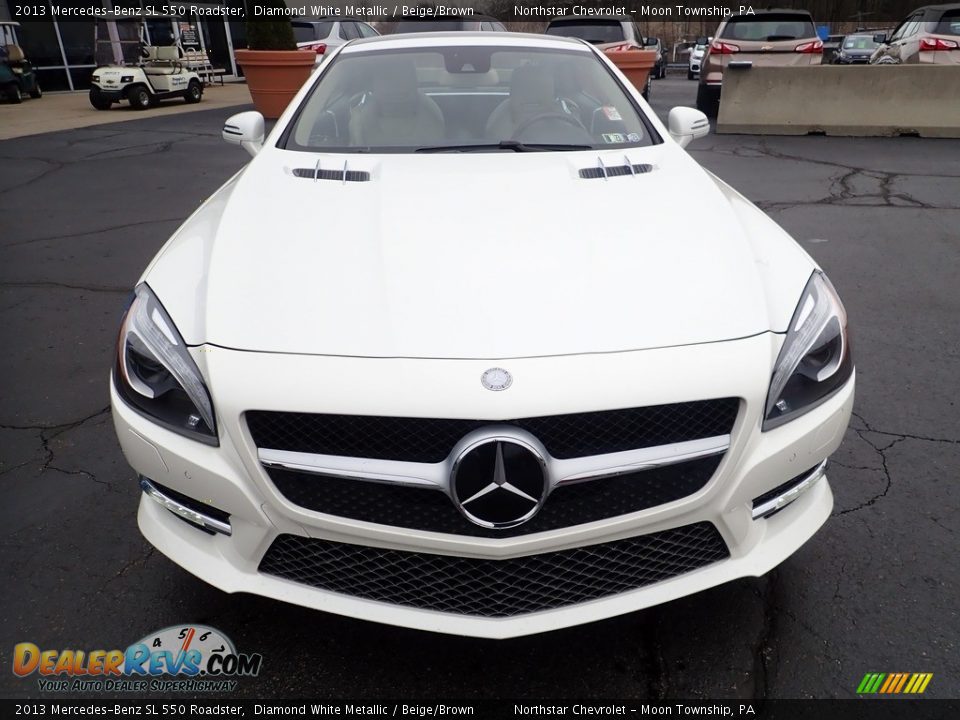 2013 Mercedes-Benz SL 550 Roadster Diamond White Metallic / Beige/Brown Photo #13