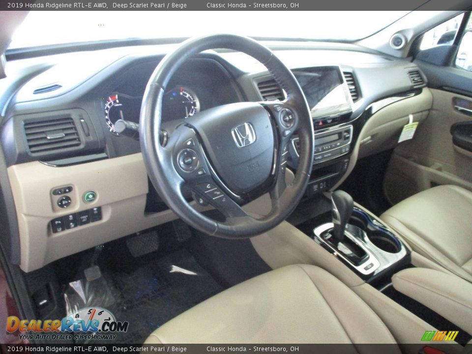 2019 Honda Ridgeline RTL-E AWD Deep Scarlet Pearl / Beige Photo #26