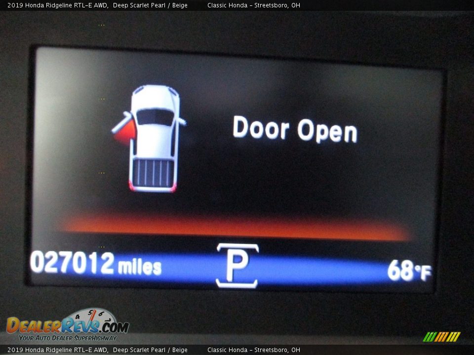 2019 Honda Ridgeline RTL-E AWD Deep Scarlet Pearl / Beige Photo #30