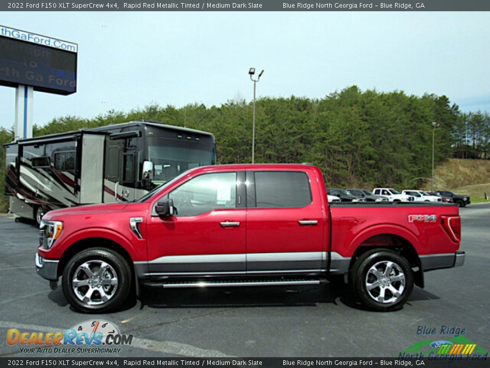 2022 Ford F150 XLT SuperCrew 4x4 Rapid Red Metallic Tinted / Medium Dark Slate Photo #2