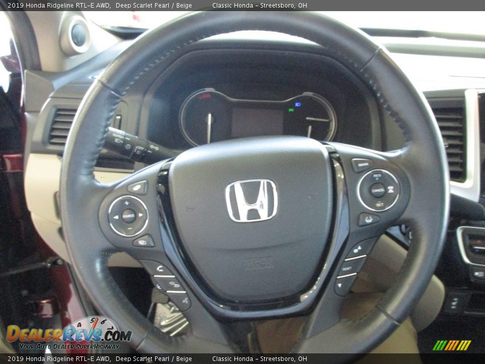 2019 Honda Ridgeline RTL-E AWD Deep Scarlet Pearl / Beige Photo #31