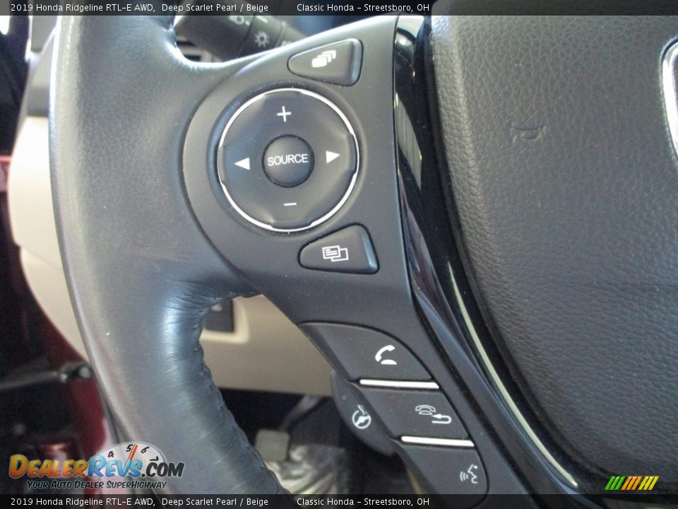 2019 Honda Ridgeline RTL-E AWD Deep Scarlet Pearl / Beige Photo #32