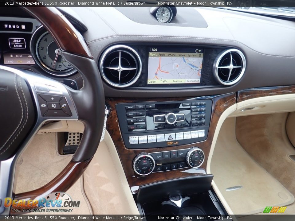 2013 Mercedes-Benz SL 550 Roadster Diamond White Metallic / Beige/Brown Photo #25