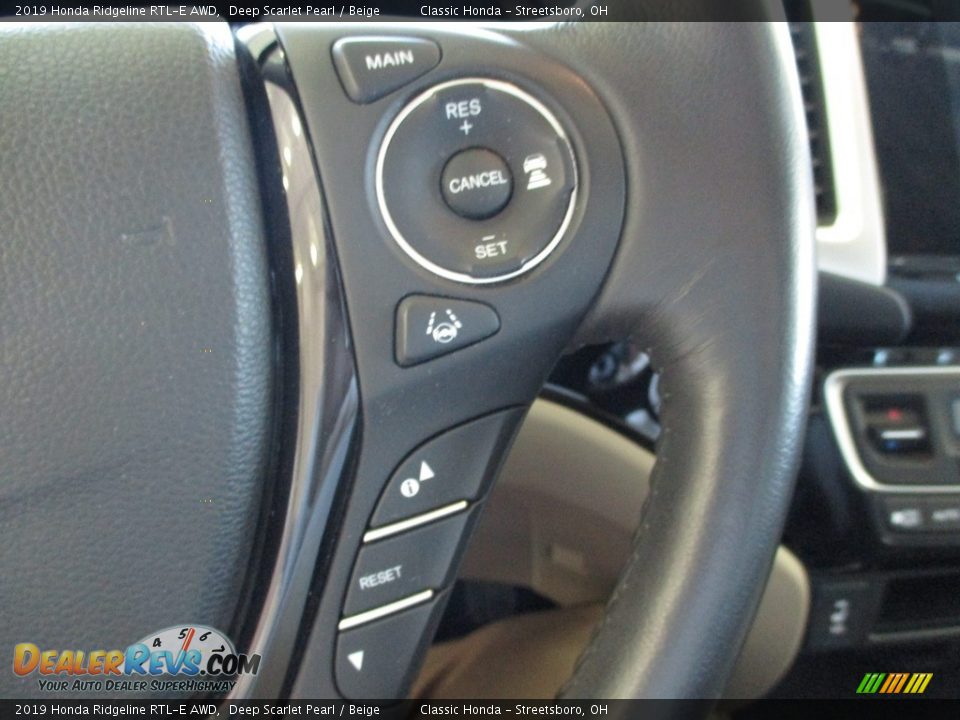 2019 Honda Ridgeline RTL-E AWD Deep Scarlet Pearl / Beige Photo #33