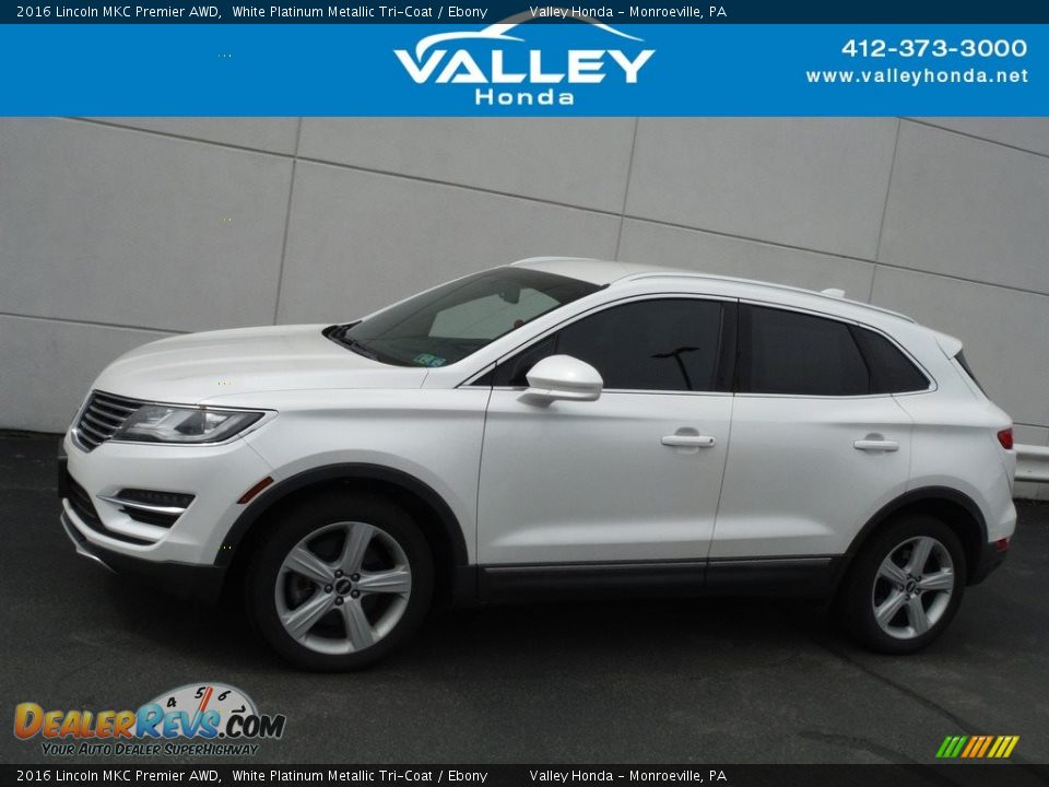 2016 Lincoln MKC Premier AWD White Platinum Metallic Tri-Coat / Ebony Photo #2