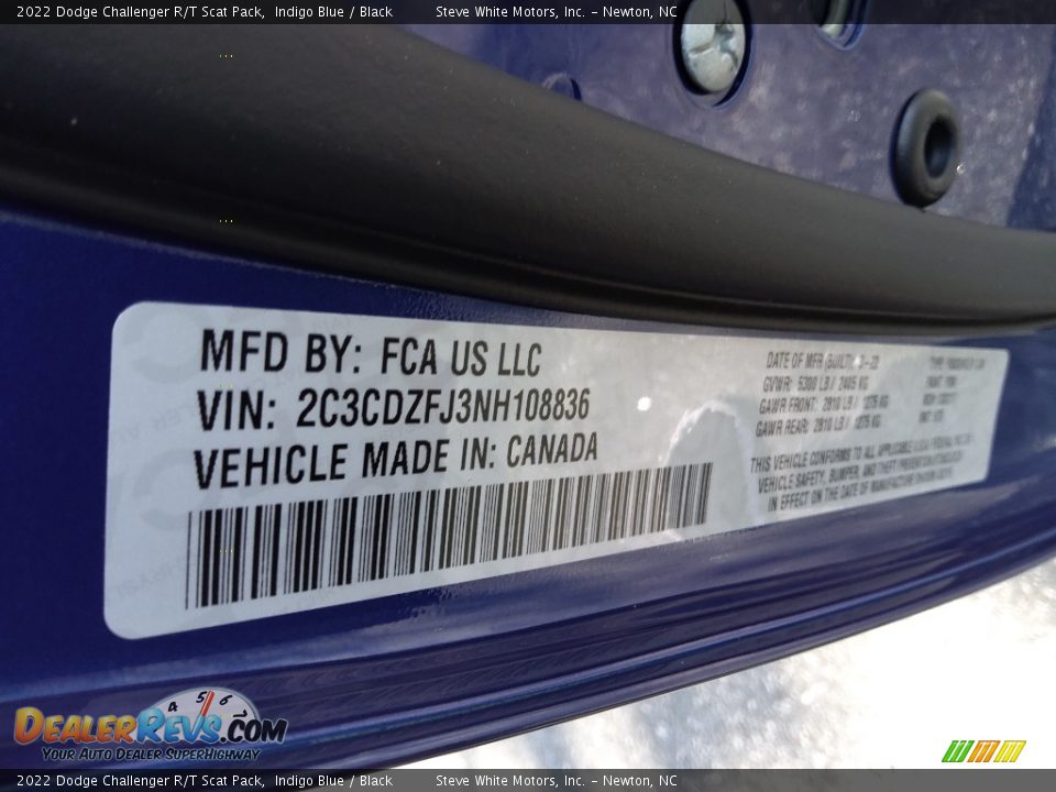 2022 Dodge Challenger R/T Scat Pack Indigo Blue / Black Photo #28