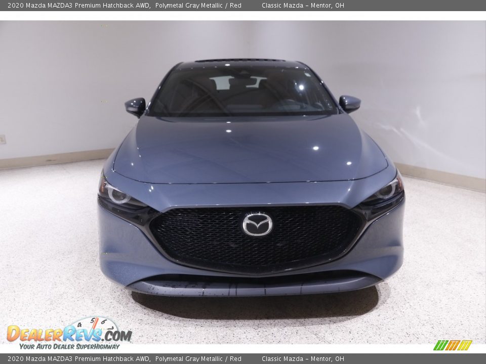 2020 Mazda MAZDA3 Premium Hatchback AWD Polymetal Gray Metallic / Red Photo #2