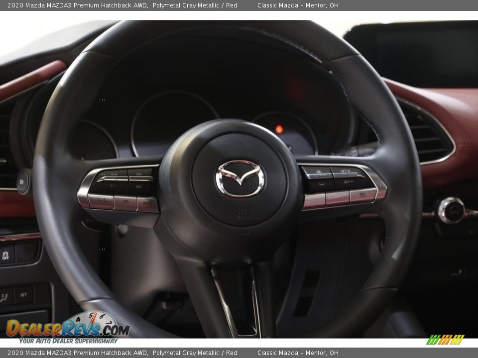 2020 Mazda MAZDA3 Premium Hatchback AWD Polymetal Gray Metallic / Red Photo #7