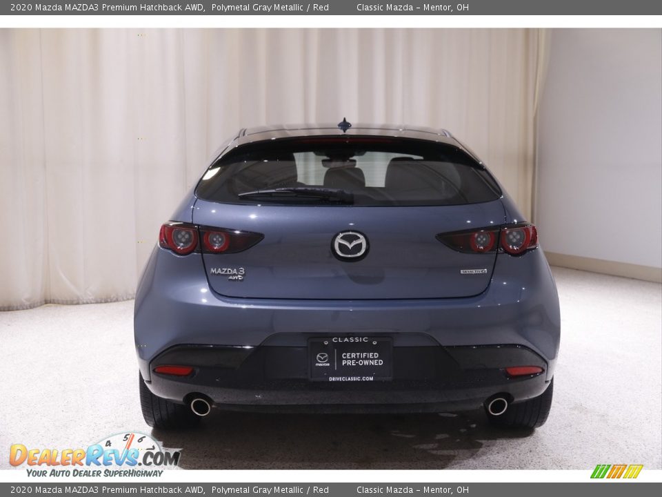 2020 Mazda MAZDA3 Premium Hatchback AWD Polymetal Gray Metallic / Red Photo #17