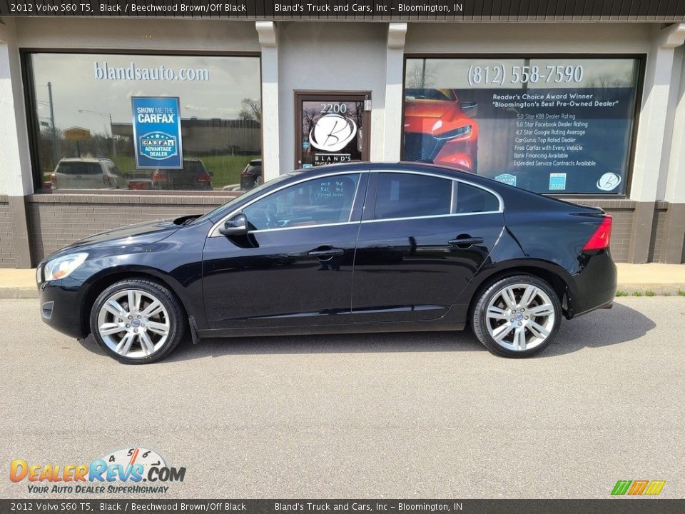 2012 Volvo S60 T5 Black / Beechwood Brown/Off Black Photo #1