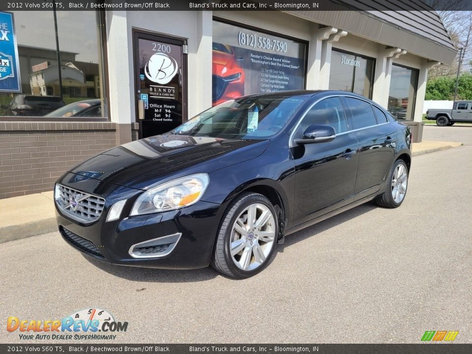 2012 Volvo S60 T5 Black / Beechwood Brown/Off Black Photo #2