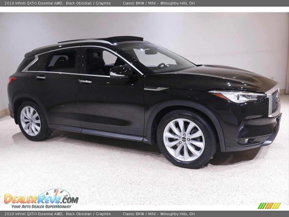 2019 Infiniti QX50 Essential AWD Black Obsidian / Graphite Photo #1