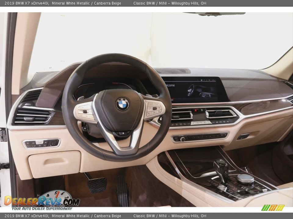 2019 BMW X7 xDrive40i Mineral White Metallic / Canberra Beige Photo #6