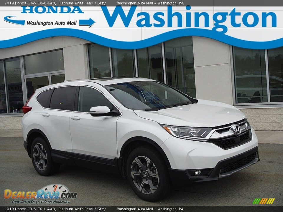 2019 Honda CR-V EX-L AWD Platinum White Pearl / Gray Photo #1