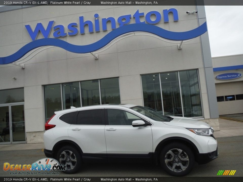 2019 Honda CR-V EX-L AWD Platinum White Pearl / Gray Photo #2