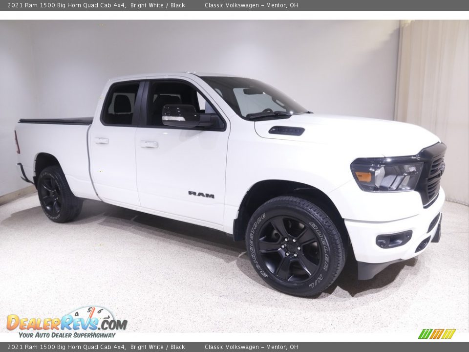 2021 Ram 1500 Big Horn Quad Cab 4x4 Bright White / Black Photo #1