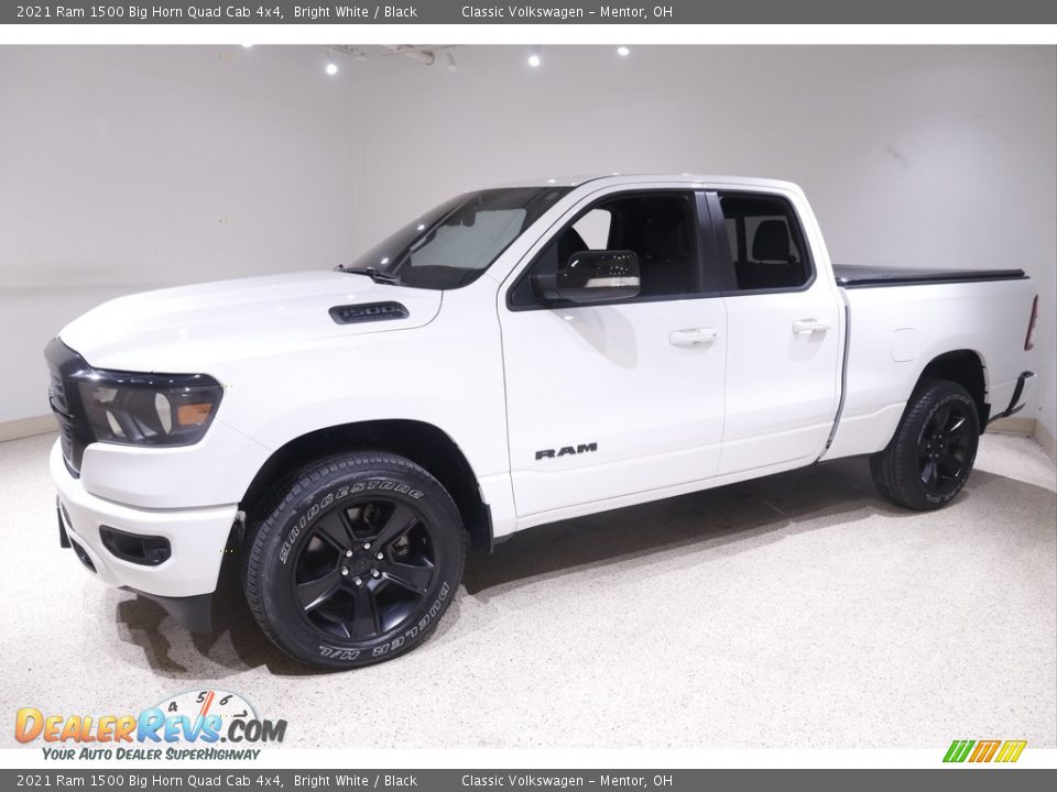2021 Ram 1500 Big Horn Quad Cab 4x4 Bright White / Black Photo #3