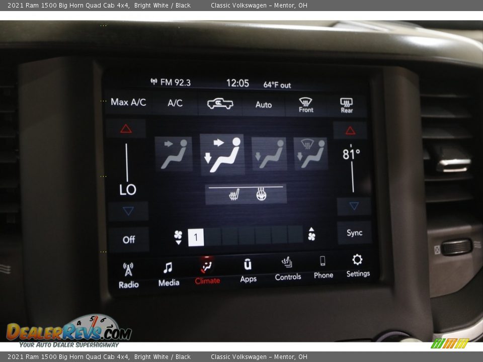 2021 Ram 1500 Big Horn Quad Cab 4x4 Bright White / Black Photo #11
