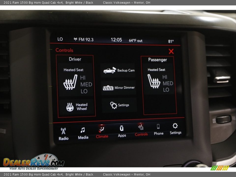 2021 Ram 1500 Big Horn Quad Cab 4x4 Bright White / Black Photo #12