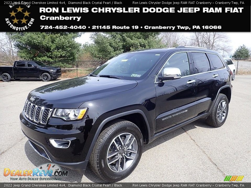 2022 Jeep Grand Cherokee Limited 4x4 Diamond Black Crystal Pearl / Black Photo #1