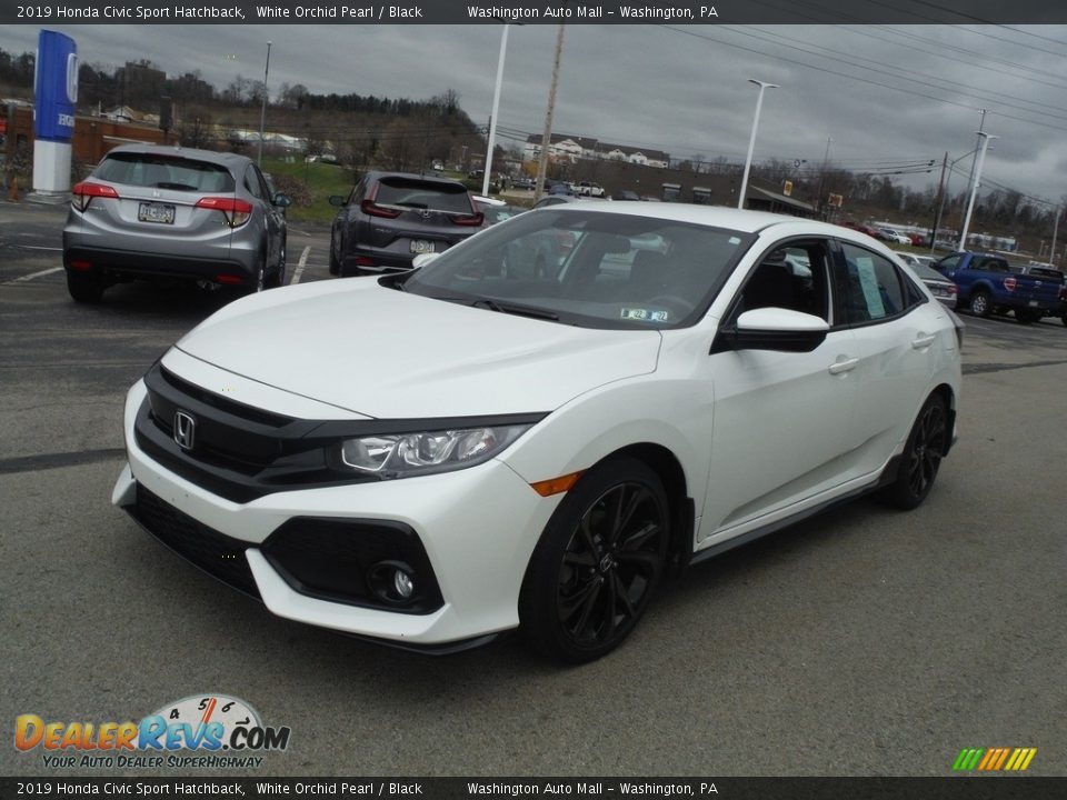 2019 Honda Civic Sport Hatchback White Orchid Pearl / Black Photo #4