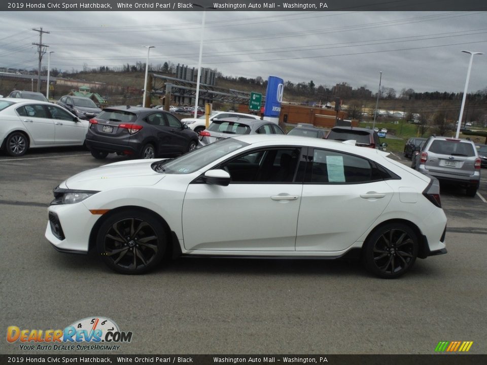 2019 Honda Civic Sport Hatchback White Orchid Pearl / Black Photo #5